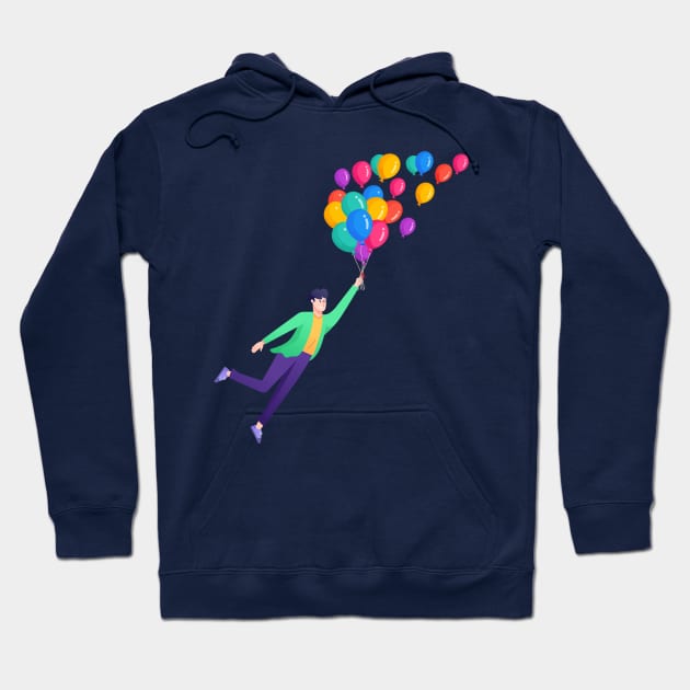 Happy with Balloons Hoodie by B&C Fashion